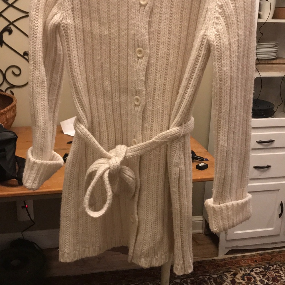 Express Long Button Up Wool Cardigan - image 2